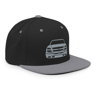 Embroidered Snapback Flatbill Hat - Chevy Silverado