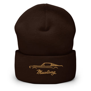 Embroidered Cuffed Beanie - Classic Mustang