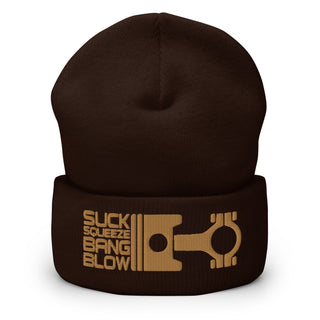 Embroidered Cuffed Beanie - Suck Squeeze Bang Blow