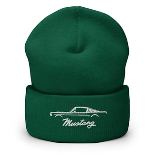 Embroidered Cuffed Beanie - Classic Mustang