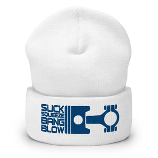 Embroidered Cuffed Beanie - Suck Squeeze Bang Blow