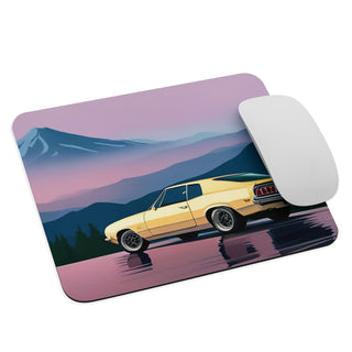 Car Sunset Mountain Painting v1 Mouse Pad