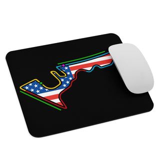 Circuit of the Americas (COTA) Circuit Sectors with DRS Zones and US Flag F1 Mouse Pad