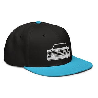 Embroidered Snapback Flatbill Hat - Chevy Squarebody Truck