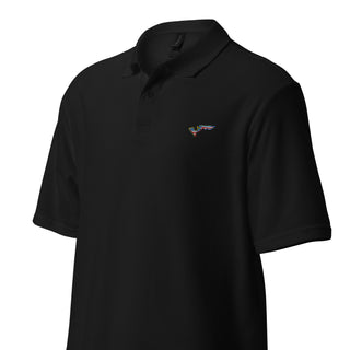 Circuit of the Americas (COTA) Circuit Sectors with DRS Zones and US Flag F1 Embroidered Unisex Pique Polo Shirt