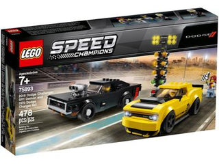 Lego Speed Champions 2018 Dodge Challenger SRT Demon and 1970 Dodge Charger R/T - 75893 (Retired)