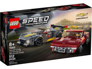 Lego Speed Champions Chevrolet Corvette C8.R Race Car and 1968 Chevrolet Corvette - 76903