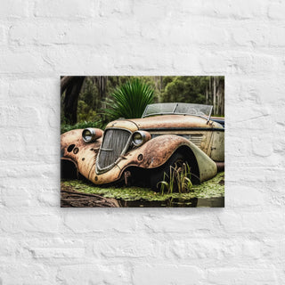 Abandoned Vintage Car in the Bayou v2 - Thin Canvas