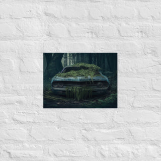 Abandoned Muscle Car in the Woods 1 Poster