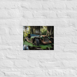 Abandoned Classic Car in the Bayou v9 - Poster