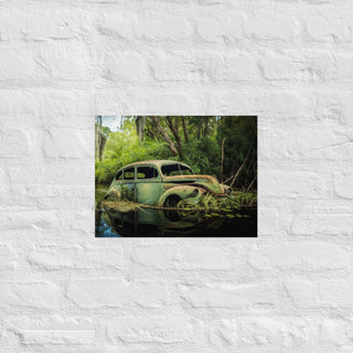 Abandoned Classic Car in the Bayou v7 - Poster