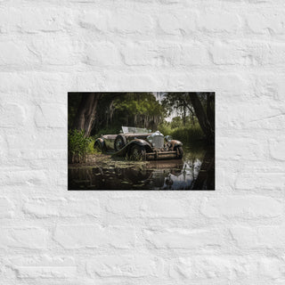 Abandoned Vintage Car in the Bayou v1 - Poster