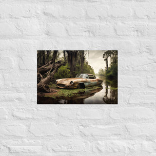 Abandoned Classic Car in the Bayou v4 - Poster
