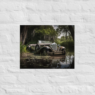 Abandoned Vintage Car in the Bayou v1 - Poster
