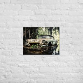 Abandoned Classic Car in the Bayou v3 - Poster