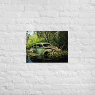 Abandoned Classic Car in the Bayou v7 - Poster