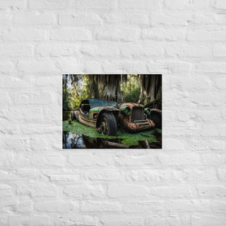 Abandoned Classic Car in the Bayou v9 - Poster