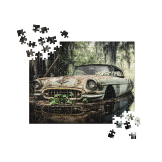 Abandoned Classic Car in the Bayou v3 - Jigsaw Puzzle