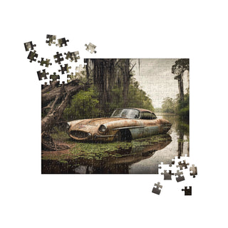 Abandoned Classic Car in the Bayou v4 - Jigsaw Puzzle