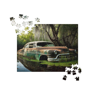 Abandoned Classic Car in the Bayou v5 - Jigsaw Puzzle