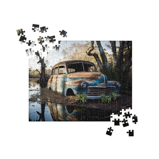 Abandoned Classic Car in the Bayou v6 - Jigsaw Puzzle