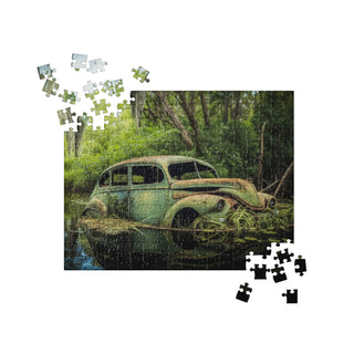 Abandoned Classic Car in the Bayou v7 - Jigsaw Puzzle