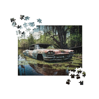 Abandoned Classic Car in the Bayou v8 - Jigsaw Puzzle