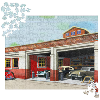 Vintage Brick Auto Shop Painting Jigsaw Puzzle - 520 Pieces