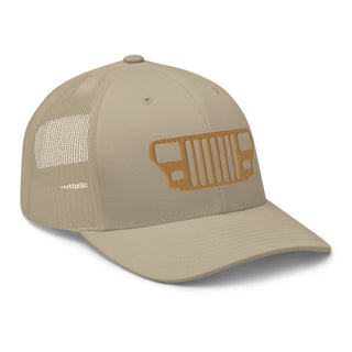 Jeep YJ Grill Embroidered Trucker Cap
