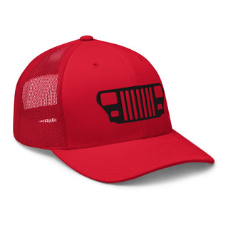 Jeep YJ Grill Embroidered Trucker Cap