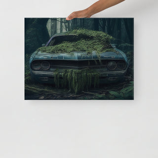 Abandoned Muscle Car in the Woods 1 Slim Canvas